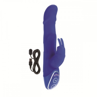 Синий вибратор хай-тек BODY&SOUL LOVE BUNNY - 19,5 см.