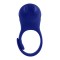 Синее эрекционное виброкольцо с клиторальной подушечкой и пультом ДУ Adjustable Fun Ring