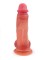 Телесный силиконовый фаллоимитатор на присоске - 19 см.