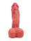 Телесный силиконовый фаллоимитатор на присоске - 19 см.