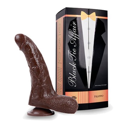 Коричневый фаллоимитатор Skinsation Black Tie Affaire Filippo - 16,8 см.