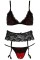 Изысканный комплект 3 PC STRAPPY LACE GARTER SET WITH CROTCH