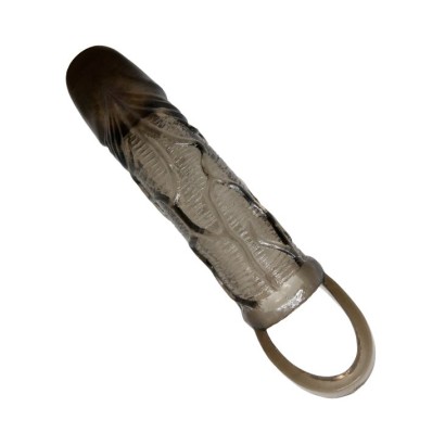 Дымчатая насадка на пенис с подхватом Brayden - 17 см.