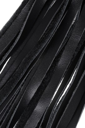 Плеть с белой рукоятью и чёрными хлыстами - 50 см.