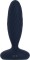 Темно-синяя анальная вибропробка Jordan с поступательными движениями - 12 см.