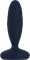 Темно-синяя анальная вибропробка Jordan с поступательными движениями - 12 см.