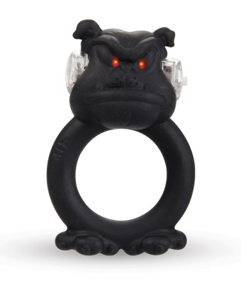 Чёрное виброкольцо на пенис Barbaric Bulldog