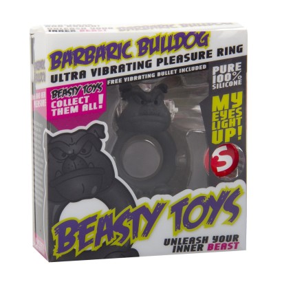 Чёрное виброкольцо на пенис Barbaric Bulldog