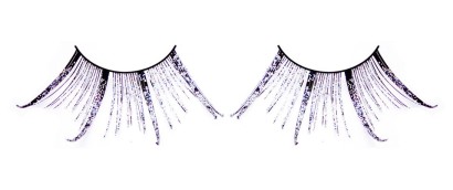 Чёрные-фиолетовые ресницы-перья