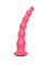 Розовый удлинённый анальный стимулятор с шариками - 22 см.