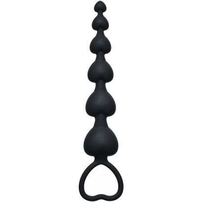 Чёрная анальная цепочка Heart s Beads Black - 18 см.