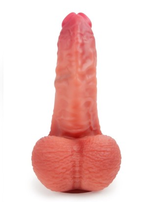 Телесный силиконовый фаллоимитатор на присоске - 24 см.