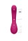 Розовый вибромассажер Miki со стимулятором клитора - 17 см.