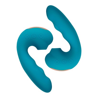 Голубой вибратор Tara с вакуумной стимуляцией и функцией постукивания