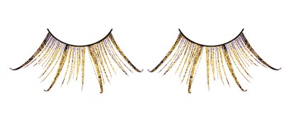 Коричнево-золотые ресницы-перья