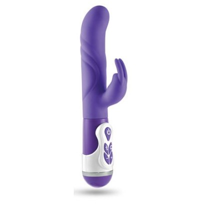 Фиолетовый вибратор Lusty Bunny - 23 см.