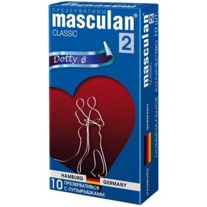 Презервативы Masculan Classic 2 Dotty с пупырышками - 10 шт.