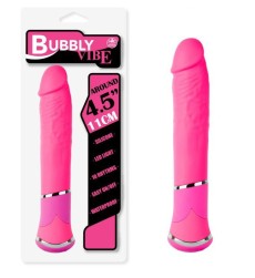 Розовый вибратор фаллической формы - 11,4 см.