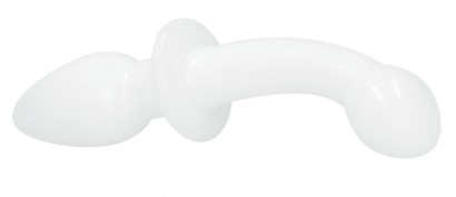 Белый двусторонний анальный стимулятор Doubler - 18 см.