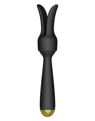 Черный интерактивный нагревающийся вибромассажер Emma Neo