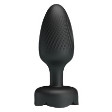 Черная анальная вибропробка с подсветкой Osborn - 9,8 см.