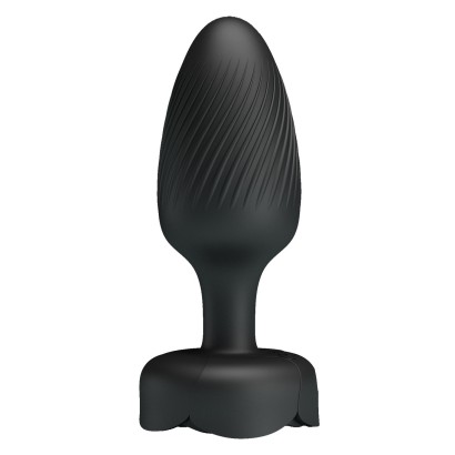 Черная анальная вибропробка с подсветкой Osborn - 9,8 см.