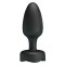 Черная анальная вибропробка с подсветкой Osborn - 9,8 см.