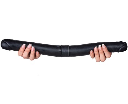 Черный двусторонний фаллоимитатор - 44 см.