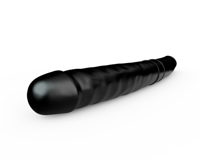 Черный двусторонний фаллоимитатор - 44 см.