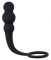 Чёрное эрекционное кольцо Legend с анальным стимулятором 