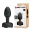 Черная анальная вибропробка с подсветкой Olman - 8,8 см.