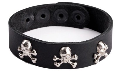 Кожаный браслет  Веселый Роджер 