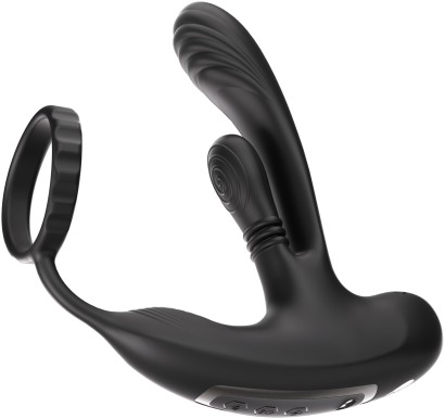 Черный инновационный масcажер простаты Hero с технологией массажа на 360 градусов