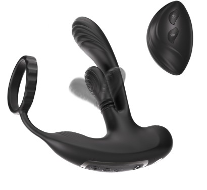 Черный инновационный масcажер простаты Hero с технологией массажа на 360 градусов