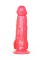 Розовый фаллоимитатор с мошонкой - 17,8 см.