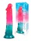 Яркий двухцветный фаллоимитатор с присоской