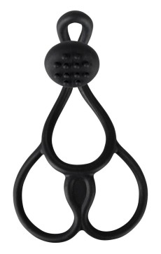 Кoльцо для пениса и мошонки Triple с клиторальным стимулятором 