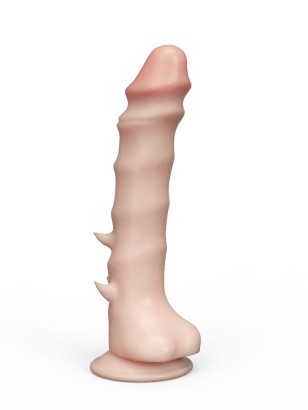 Фаллоимитатор REAL Standard с шипами - 21 см.