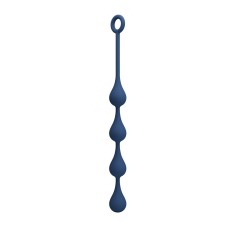 Синяя анальная ёлочка с кольцом Waterdrop Anal Balls 30 mm M - 33,5 см.