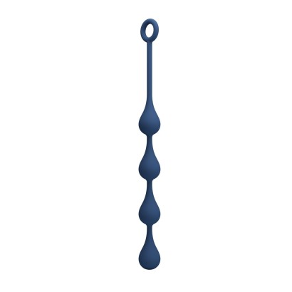 Синяя анальная ёлочка с кольцом Waterdrop Anal Balls 30 mm M - 33,5 см.