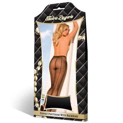 Ретро-колготки в сетку со швом сзади