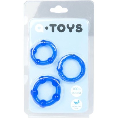 Набор из 3 синих эрекционных колец A-toys