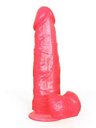 Розовый гелевый дилдо на присоске - 16,5 см.