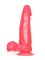 Розовый гелевый дилдо на присоске - 16,5 см.