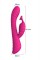 Розовый ребристый вибратор с клиторальным стимулятором S-HANDE Moonlight - 21,1 см.