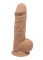Карамельный фаллоимитатор Model 4 с мошонкой - 21,8 см.