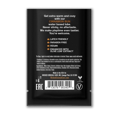 Лубрикант Wicked Aqua Cinnamon Bun с ароматом булочки с корицей - 3 мл.