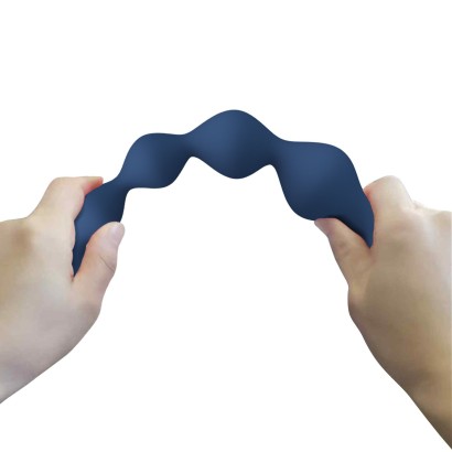 Синяя анальная ёлочка с кольцом 5 Beads Anal Bead - 20,4 см.