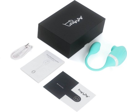 Мятный вакуумный вибростимулятор Tadpole Vibrating Dual Stimulation с виброхвостиком