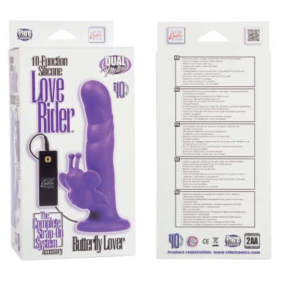 Фиолетовый силиконовый вибратор Love Rider Butterfly Lovers